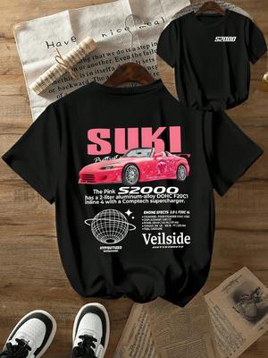 Fast & Furious Suki's Pink Honda S2000 Veilside Double-Sided Print T-Shirt | Unisex Cotton Casual Short Sleeve JDM Streetwear Top