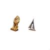Majestic Lion Sculpture And Sailing Boat Statue Collectible Tabletop Ornament Decorative Art
