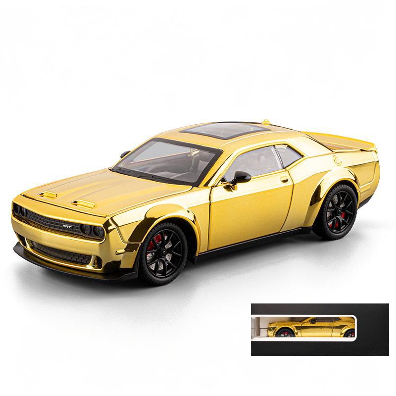 1:24 Dodge Challenger SRT Hellcat Redeye Electroplating Sports Car Alloy Diecast Model Car Collection Hobby Decorations Display