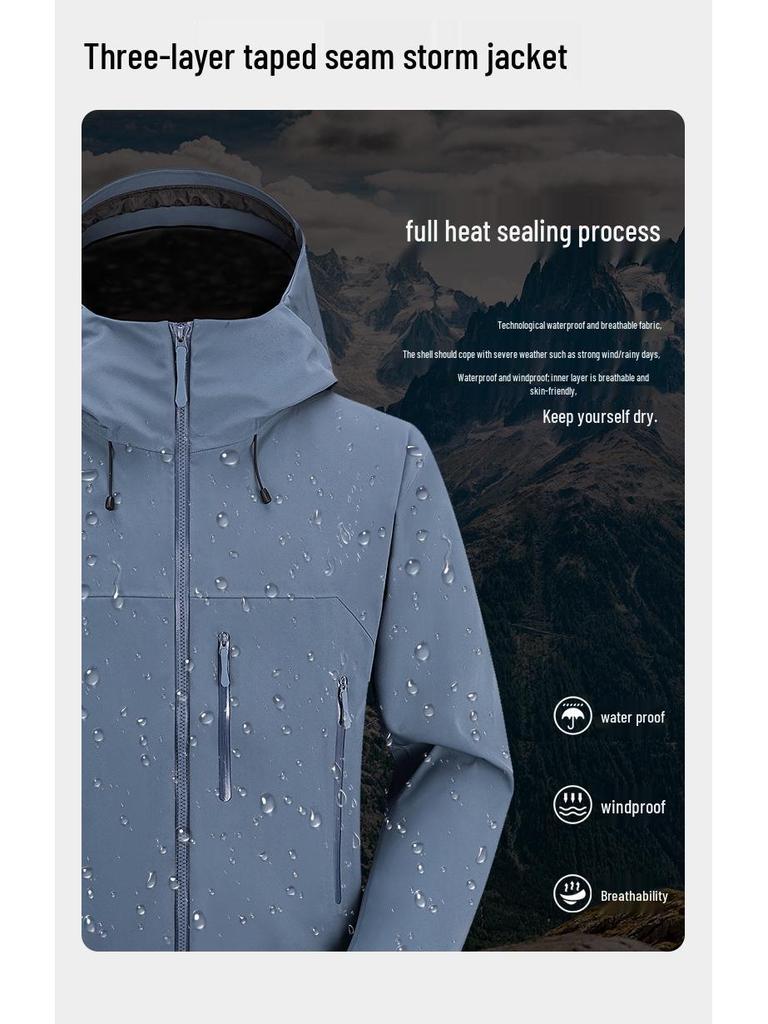Unisex Windproof Waterproof Softshell Jacket for Hiking and Camping