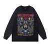Washed And Polished Old Round Neck Pullover Sweater American High Street Doberman Print Retro Long-Sleeved T-Shirt Men