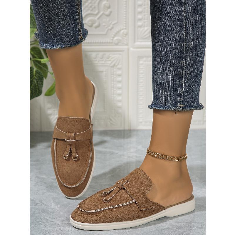 Jarní Nové Dámské Boty Mules s Uzavřenou Špičkou a Páskem přes Patu, Ležérní Nazouvací Outdoorová Obuv