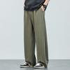 Knitted Scimitar Casual Simple Pants Men's Summer Ice-feeling Vertical Trousers Loose Straight Sweatpants
