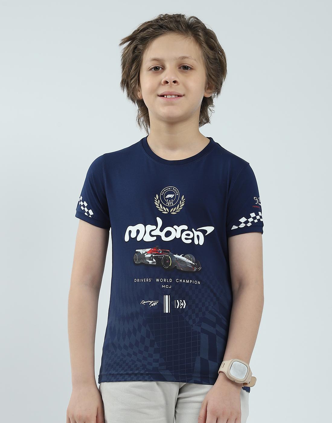 MONTE CARLO Jongens Regular Fit Bedrukt Halve Mouw T-shirt 11-12 Years marineblauwe kleur