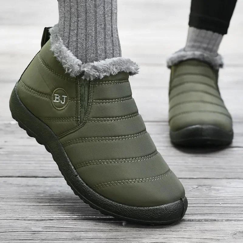 Herren Baumwollschuhe Winter Neue Paar Plüsch Warme Schneestiefel Baumwolle Warme Casual Wanderschuhe Schnee Stiefeletten Botas Para Hombre