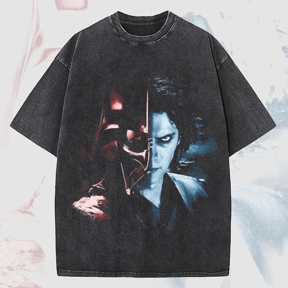 

Футболка с изображением Дарта Вейдера/Энакина Скайуокера (половина лица), Графическая футболка Джедая/Сита, Подарок по Звездным войнам, Унисекс футболка XXXXL