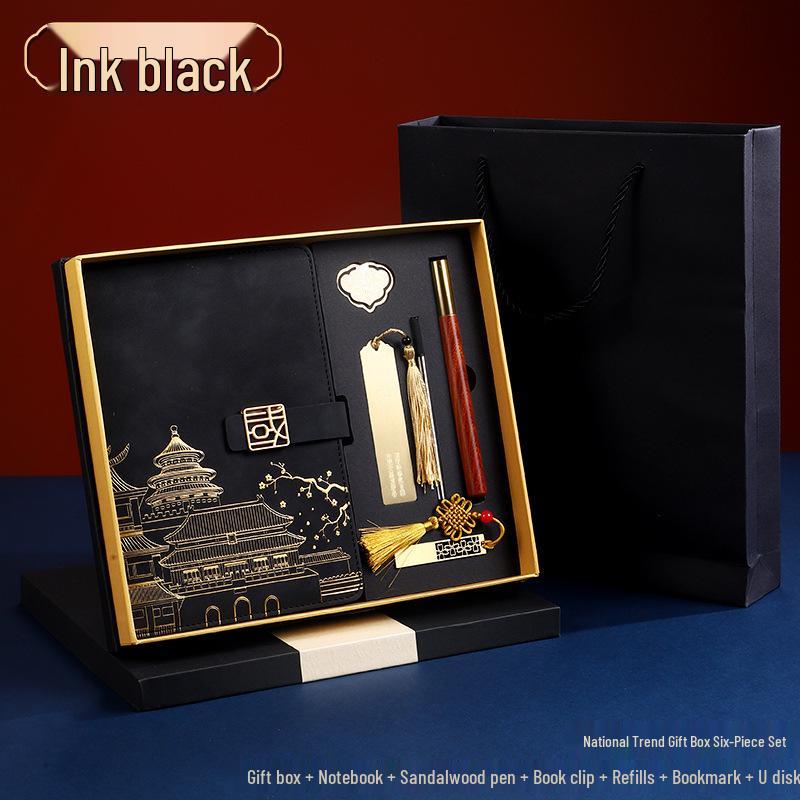 Chinese Style Custom Logo Notebook & Gift Box Set for Business and Cultural Events