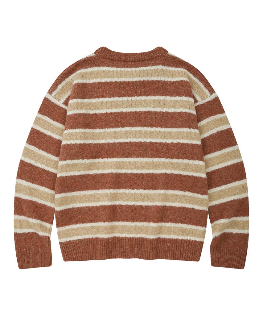LMR Hairy Stripe Pullover Knit Red