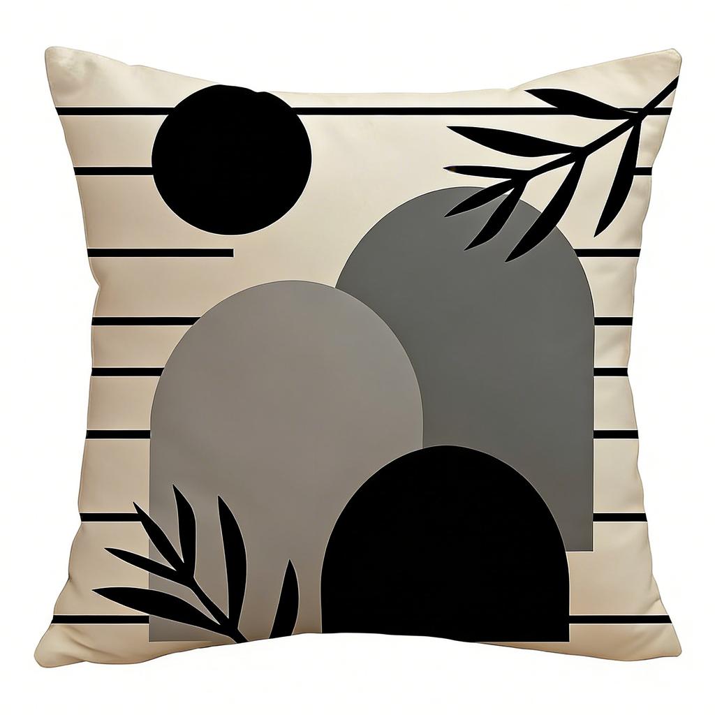 Home Decor Geometric & Leafy Patterned Cushion Covers Pattern Cushion Cover Suitable for Sofa Bedroom Car Pillow Cover
