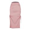 Split Knit Slim Drawstring Tie Long Bustier Skirt