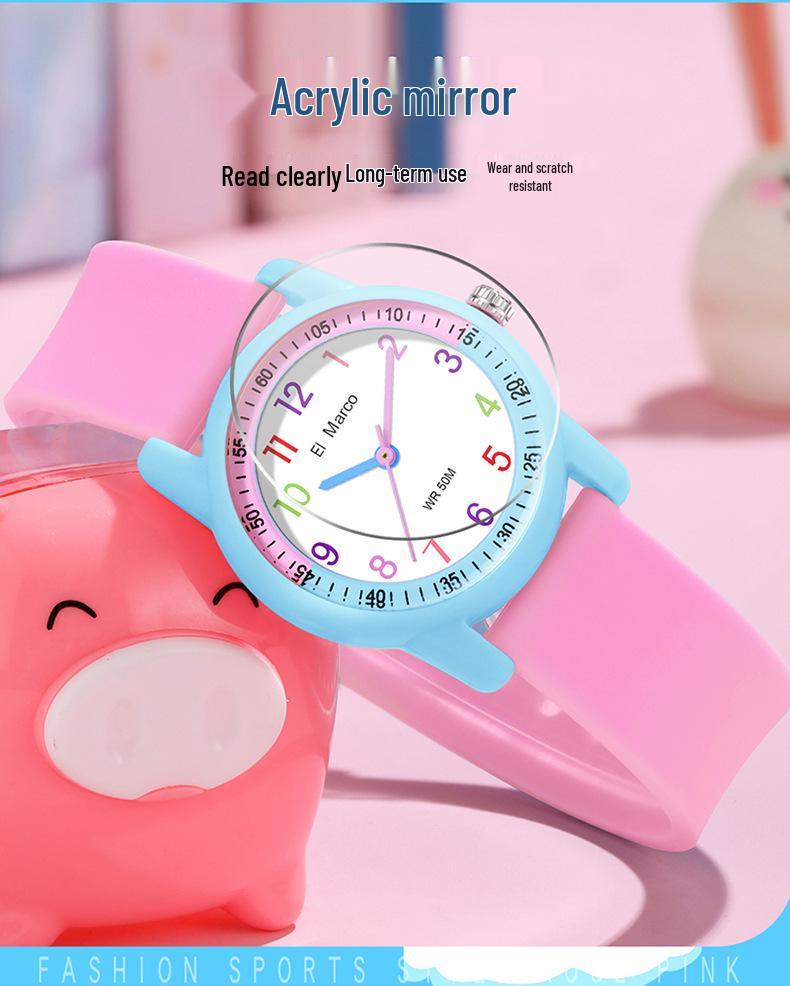 Marco Quartz Unisex Children's Sports Watch - Simple, Stylish, Waterproof with Color Block Design for Students