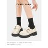 Super yuan small leather shoes women's 2025 autumn new British shoes versatile platform shoes large buckle soft sole flat bottom loafers women