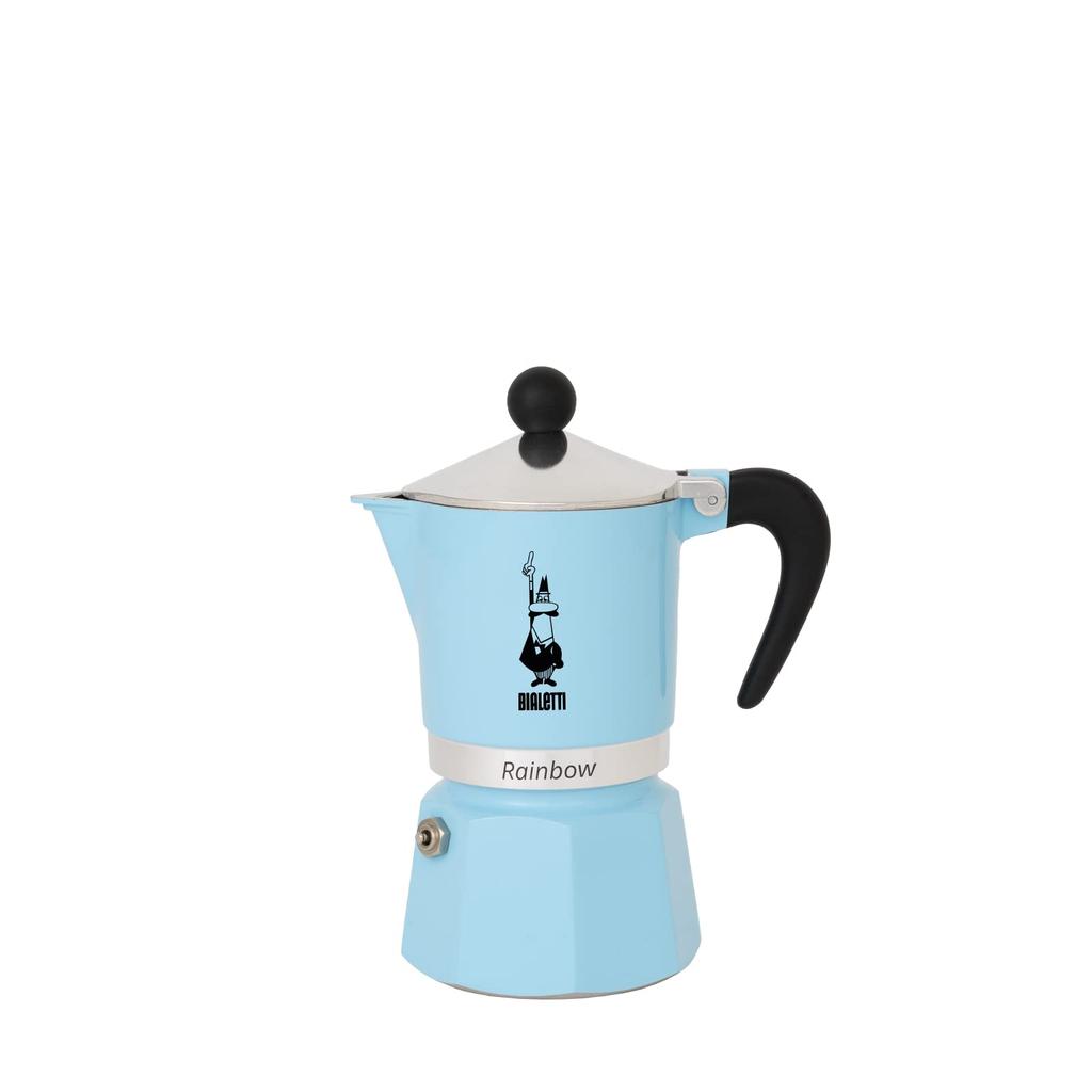 BIALETTI Rainbow 6-Cup Azzurro Blue Stovetop Coffee Maker (Espresso MakerMacchinetta)