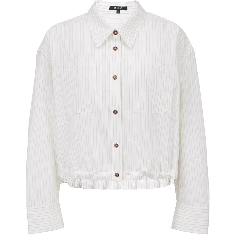 ONLY Women s Striped Loose Fit Long Sleeve Shirt L