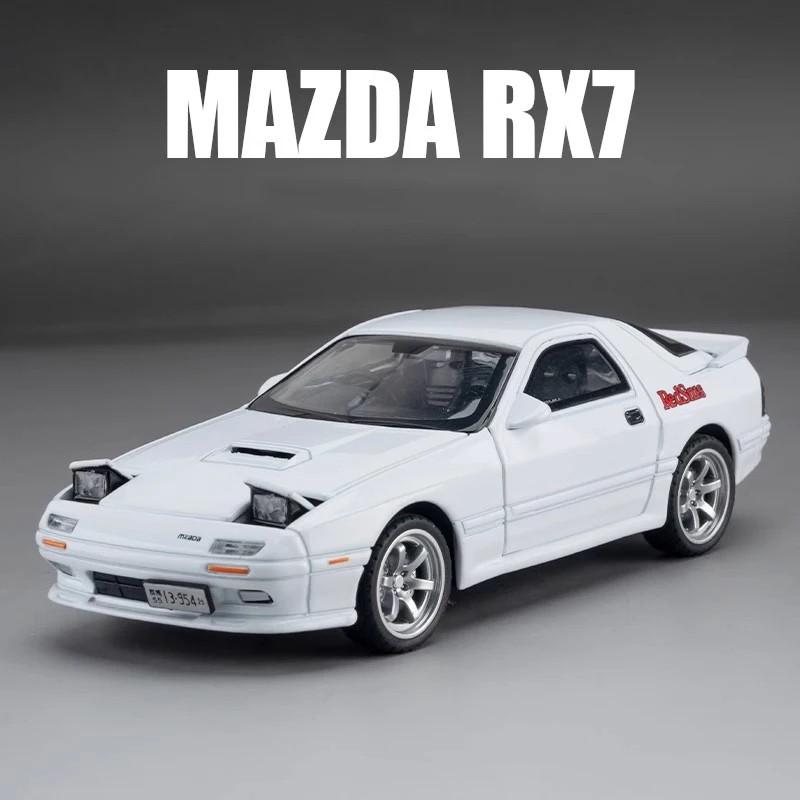 1/32 Scale Mazda RX7 FC INITIAL D Alloy Car Model Diecasts Metal Toy Vehicle Sound and Light Car Toys for Boy Children Gift