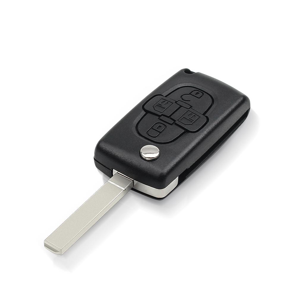 KEYYOU 4 Lichtknöpfe Autoschlüssel Hülle Anhänger Für Peugeot 206 407 307 607 Für Citroen C2 C3 C4 C5 C6 Berlingo CE0523 CE0536 Neu