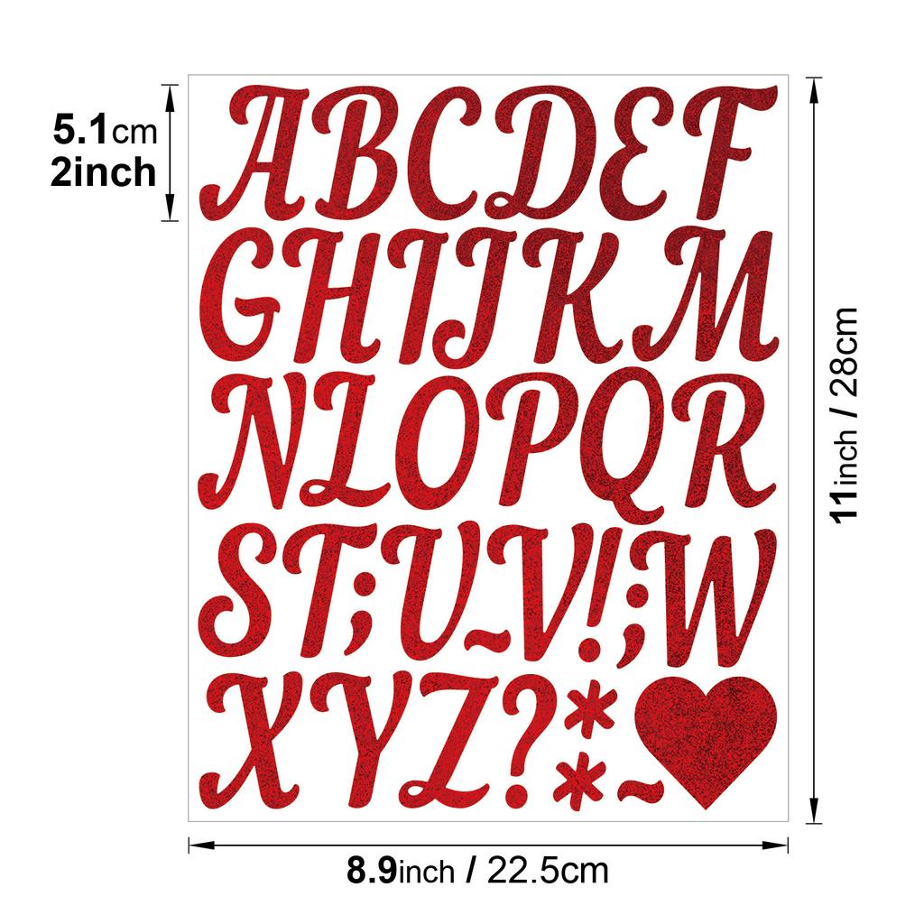 2-inch Golden Sand Letter Sticker Shiny Multicolor Holiday Graduation Party Gift DIY Wedding Arrangement Letter Sticker