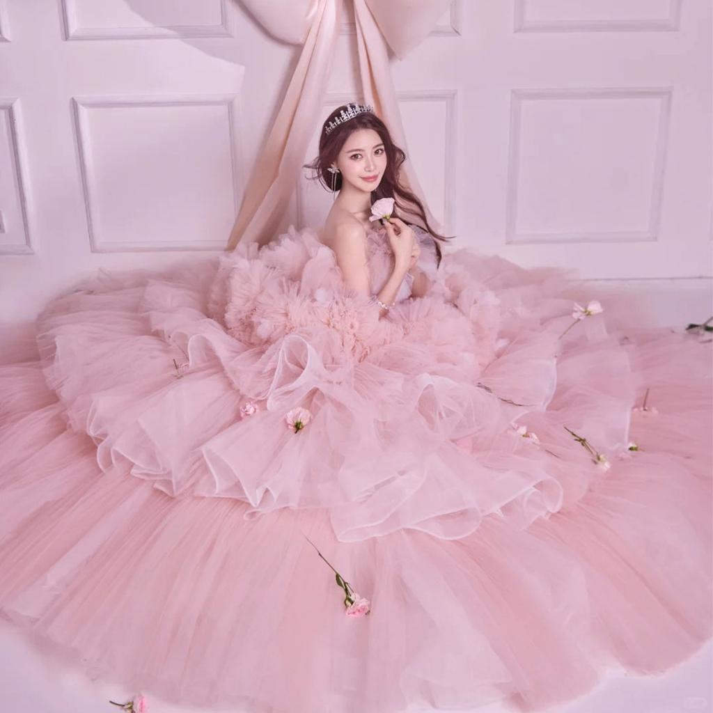 new wedding dress French indoor Mori veil sweet clothing super fairy photo dress