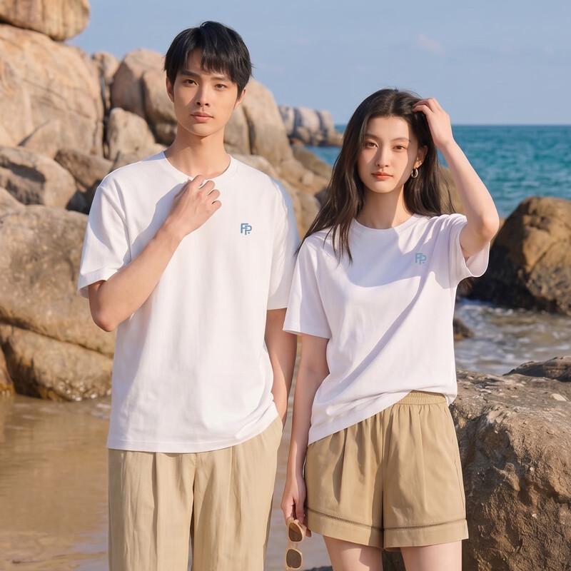 FivePlus Couple's Pure Cotton Casual T-Shirt