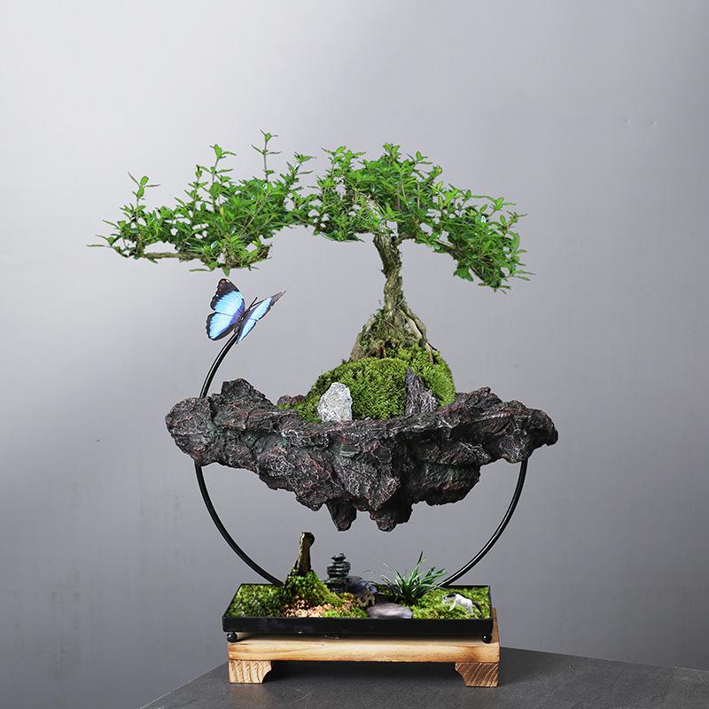Wrought Iron Hanging Ornament Iron Chain Suspended Flower Pot Living Room Decoration Wenzhu Succulent Moss Landscaping Pot