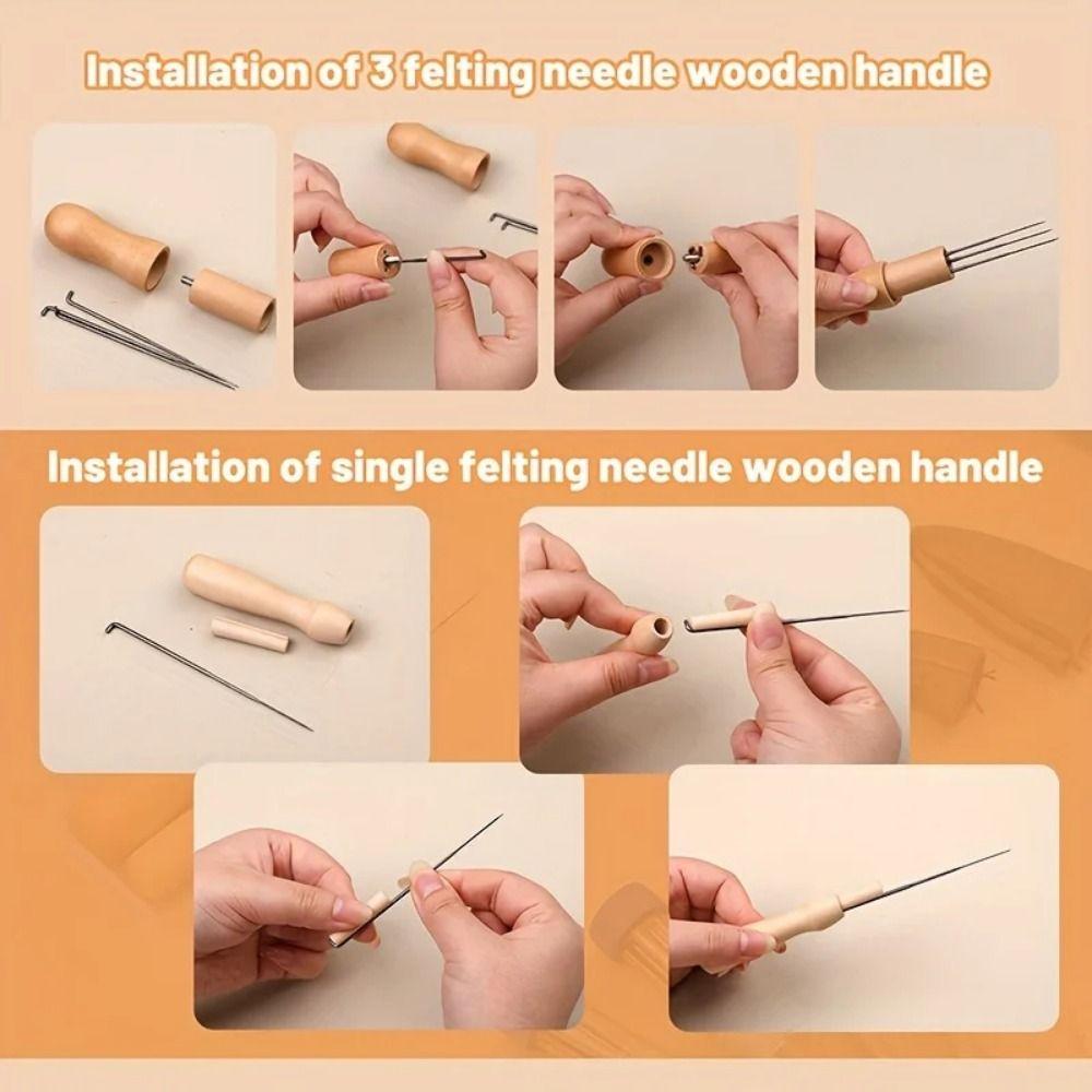 34Pcs/Set Creative Felting Needles with Bottle Wool Felting Needles Kit  Doll Making Tools