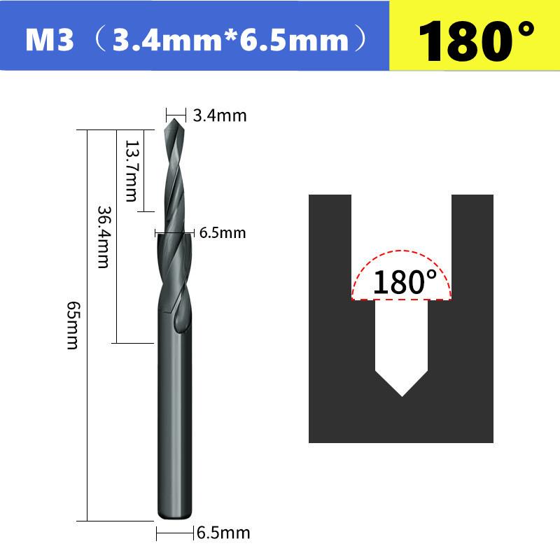 

90 °/180 ° M2 HSS two-stage stepped drill bits M3~M12, suitable for segmented drilling tool drill bits for molds