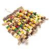 Hanging Chewing Toy Multicolored Natural Wooden Bird Tearing Blocks for Large ParrotL