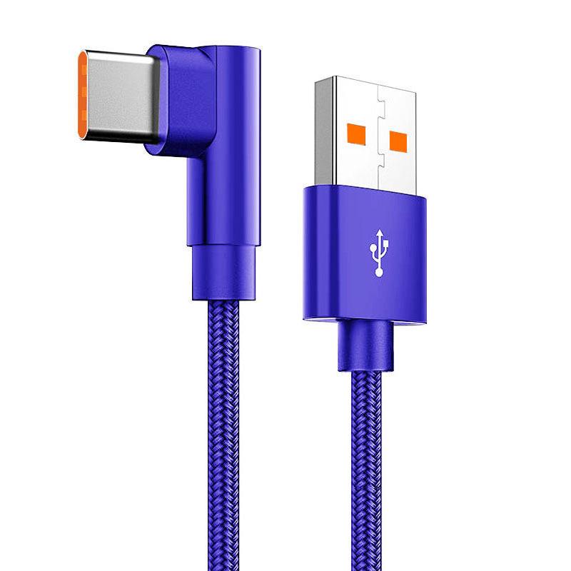120W Super Fast Elbow Type-C Charging Cable for Huawei Honor 6A