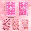 10pcs Easter Paper Gift Bags, Plastic Packaging Bags For Cookies, Heart Shape Printed Gift Candy Bags