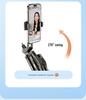 360° Rotating Aluminum Selfie Stick Tripod with Anti-Shake and Universal Live Streaming Holder