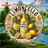 Sinal de Lata Redondo Dó Bemol Limoncello Estado Italiano Licor de Limão Retro Tema Italiano Decoração de Parede Vintage Desgastado Bot