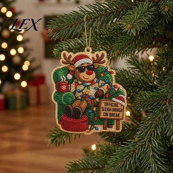 Bead Art Crafting Supplies Christmas Hanging Faux Pearl Kit for Adult, DIY Tree Decorations Painting Ornament, Handmade Holiday Craft Set Home