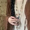 Flower Ethnic Style Necklace Tassel Bohemian Style Necklace Korean Style Long Sweater Chain  Party