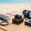 Portable AHDBT501 Battery Chargers for Two Batteries Simultaneous Charging with Safety Protections for Outdoor Use