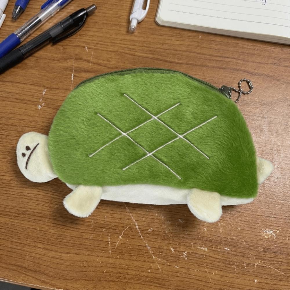 Large Capacity Plush Pencil Bag Cartoon Stationery Storage Bag Turtle Pencil Pouch Desk