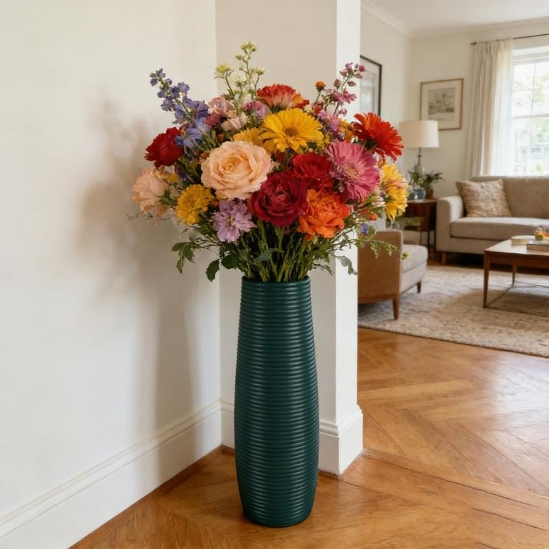 Europäische Stile Imitationen Keramik Kunststoff Blumenvase Unzerbrechlich für Elegante Heimdekoration Sicher für Familie und Haustiere