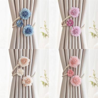 Artistic Artificial Flower Curtain Buckle Adjustable Tieback for Home Decors Window Drapery Floral Holdback Curtain Tie