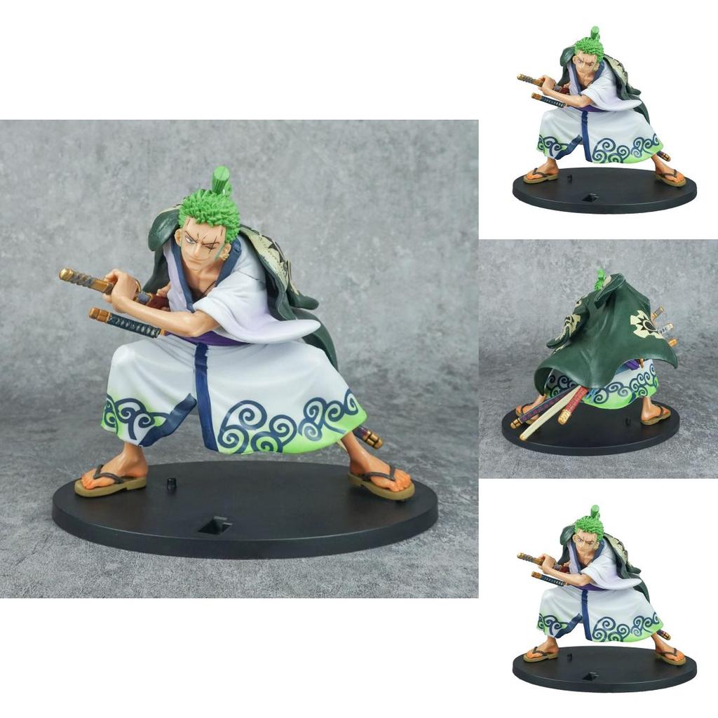 One Piece Kimono Zoro PVC Actionfigur mit japanischem Kampfstil für Sammler