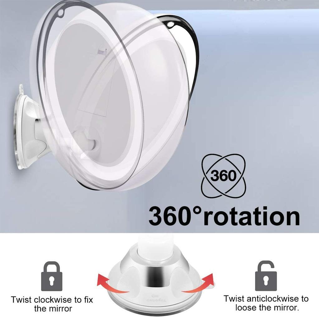 10X Vergrößernder Kosmetikspiegel 360° drehbar Touchscreen LED-beleuchtete Schminkspiegel Kommoden Desktop-Spiegel Batterieversion (Nicht)