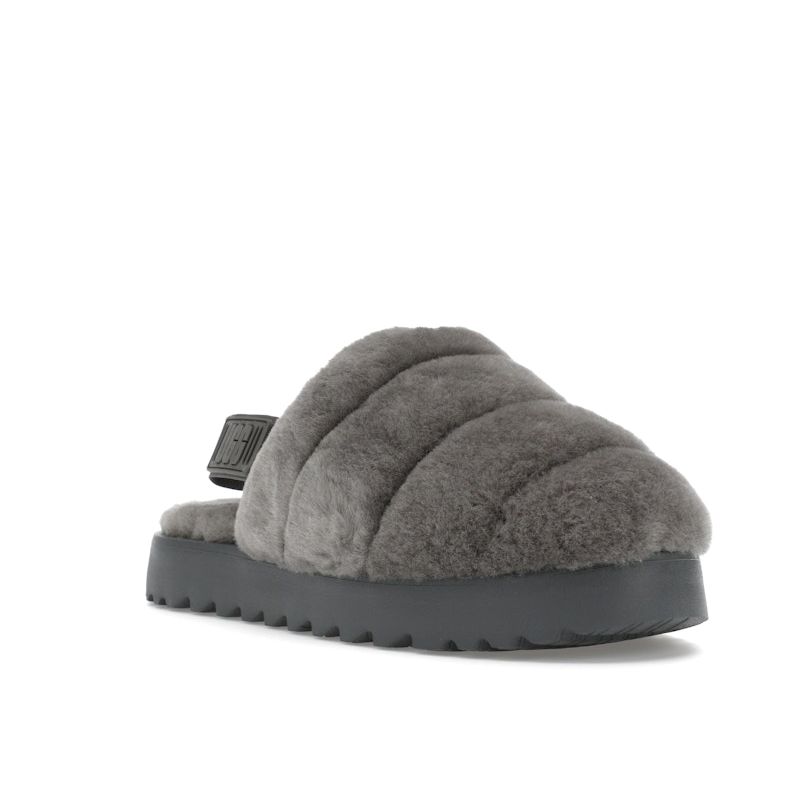 UGG  Super Fluff Slipper Charcoal Women Sneakers Grey 1121751-CHRC