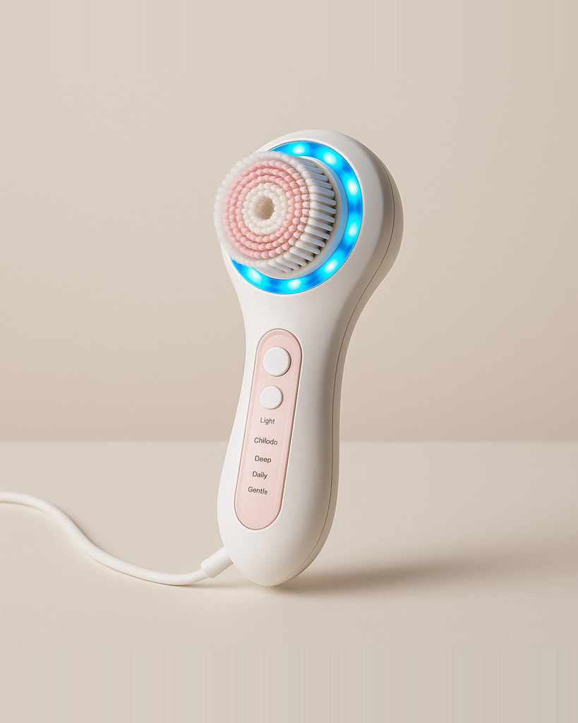 6-in-1 Electric Facial Cleansing Brush Deep Pore Cleanse Exfoliate Massage Waterproof USB Rechargeable Face Scrub Brush 6 Replaceable Brush Heads