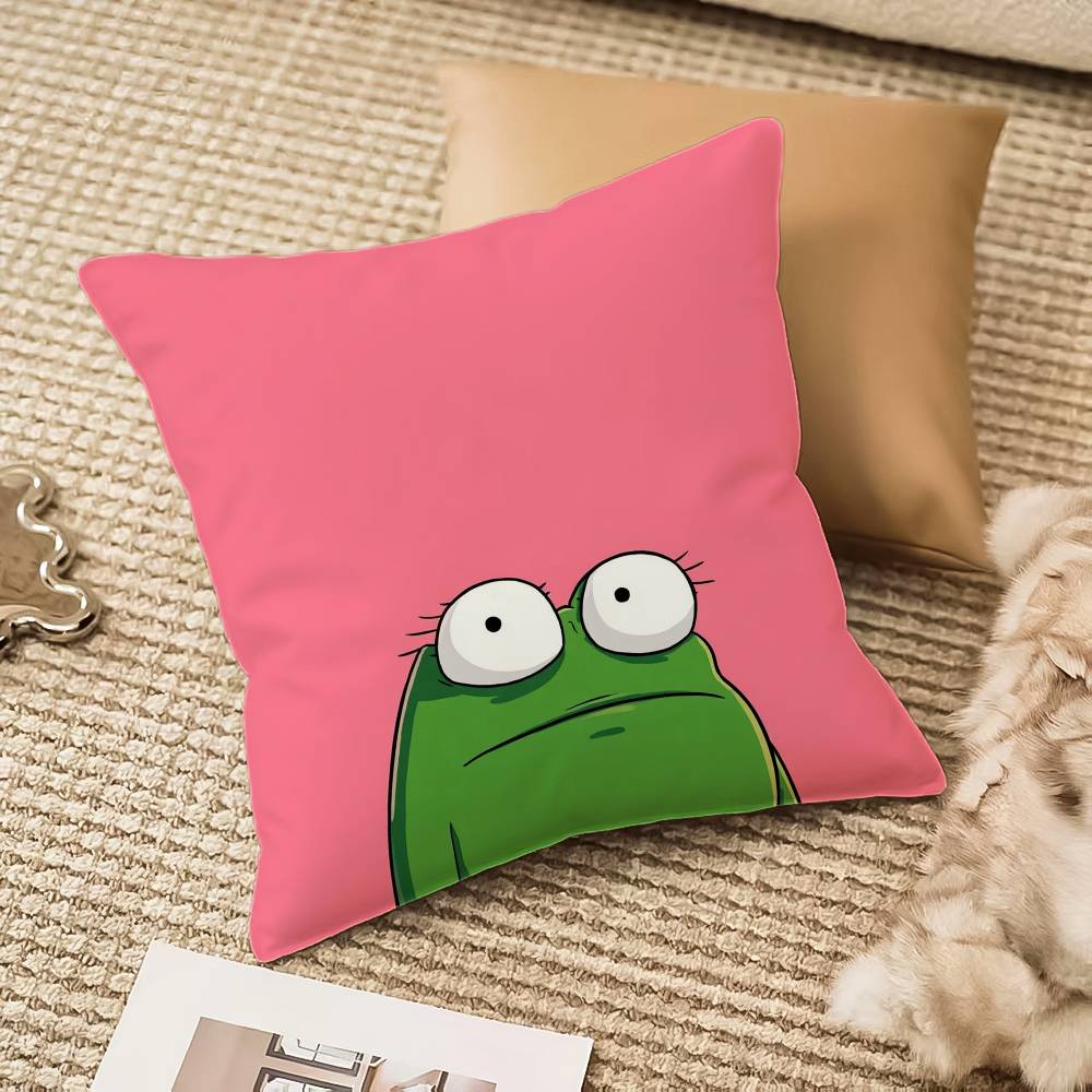 F-Frog Pillow Case Sofa And Living Room Decorative Cushion Covers Dust-proof And Mite-proof Invisible Zipper