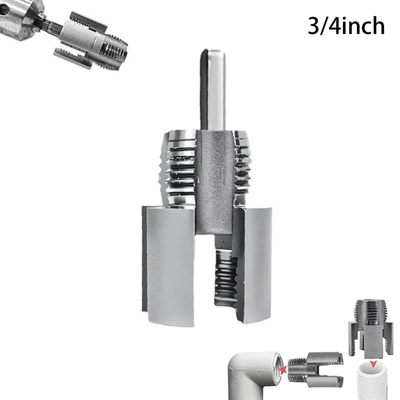 Integrated Internal & External Pipe Threading Tool Pvc Pipe Threader Pipe Threading Tool 1/2'' 3/4'' Dies Electric Drill