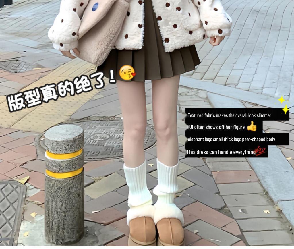 Meillard Women's High Waist Wool Blend Midi Skirt: Spring, Autumn, Winter A-Line, Slimming, Petite, Anti-Exposure, Pleated.