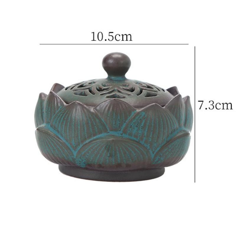 Keramik Räuchergefäß Lotusfigur Räucherspiralenhalter Räucherkessel für Dekoration Teehaus