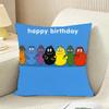 Cute Cartoon B-B-Barbapapas Cushion Cover Reversible Plush Pillow Cover For Car Sofa Bedroom Decorative Gift Pillowcase