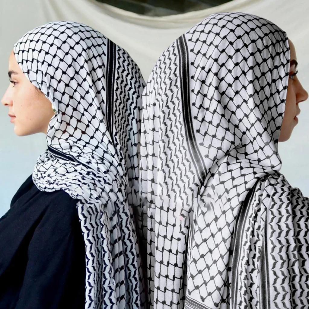 180*70cm Middle East Islam Arab Hijab Keffiyeh Muslim Shawl Printing Chiffon Palestine Hijab Head Neck Scarves Musulman Hijabs