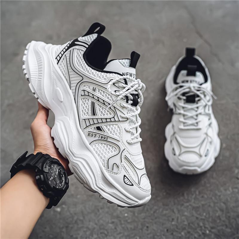 New Fashion Men 's Four Seasons Comfortable Thick Sole Shoes Students BoysTrending Soft Sole Breathable Casual Running Sneakers