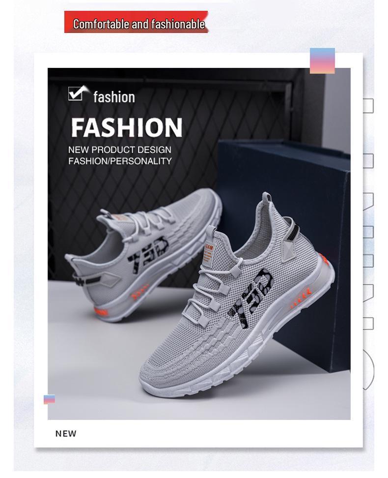 2025 Spring Flyknit Breathable Mesh Running Shoes - Men's Trendy Casual Travel Sneakers, Plus Size Available