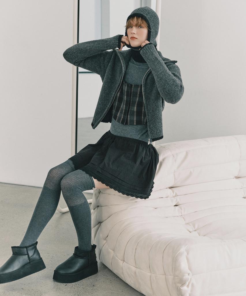 GROVE Grvr Sports_Knit Zip-Up_Charcoal